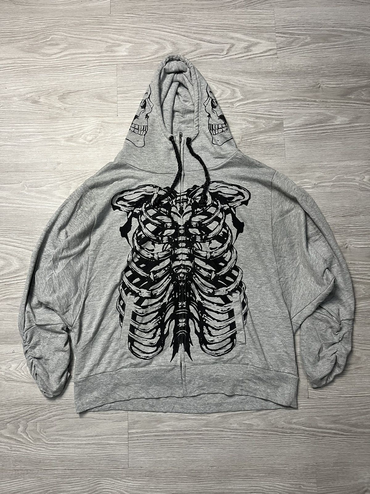 Japanese Brand × Seditionaries OGETTO Skull Graphic Printed Zipper Hoodie Size L / US 10 / IT 46 - 1 Thumbnail