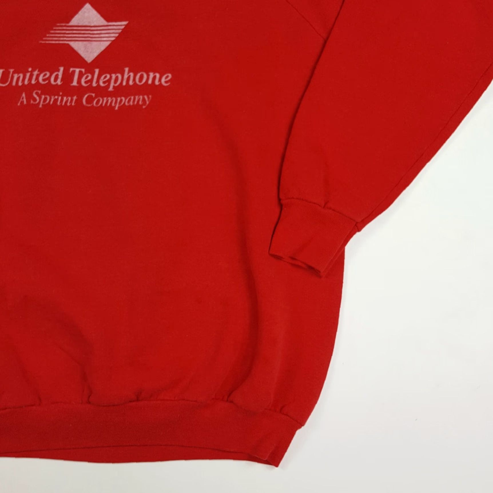 Fruit Of The Loom VINTAGE 80s Sprint United Telephone Crewneck Sweatshirt Mens XL Red Retro USA Size US XL / EU 56 / 4 - 5 Thumbnail