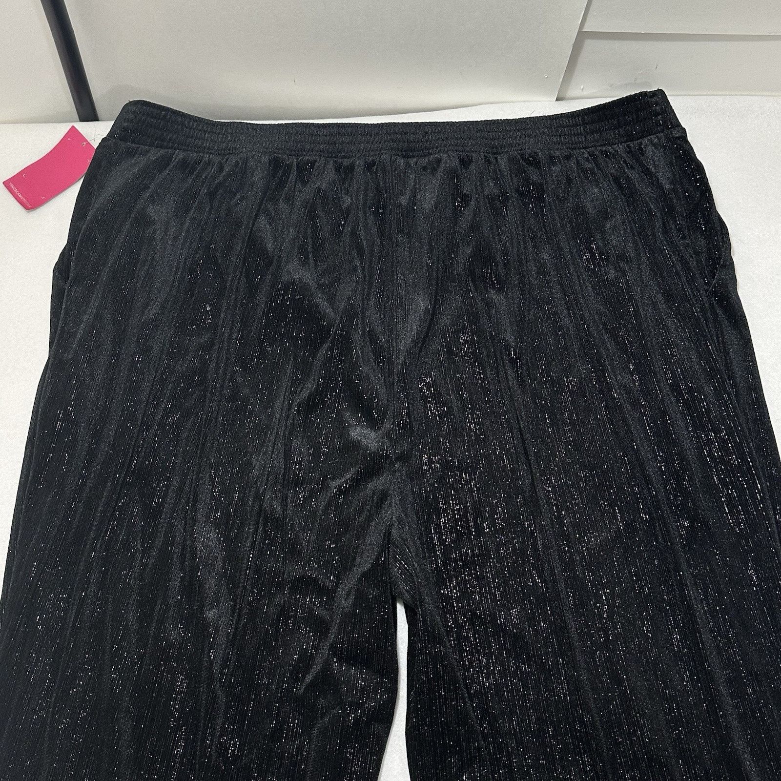 Vince Camuto Vince Camuto 2X Velour Wide Leg Glitter Sweatpants Pants Size 40" / US 18 - 8 Thumbnail