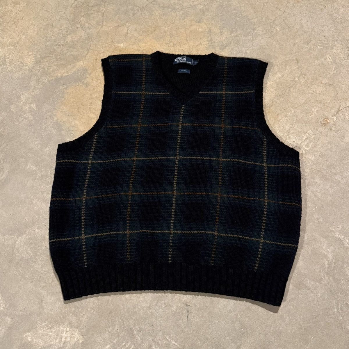Polo Ralph Lauren Vtg 1990s Polo Ralph Lauren Tartan Plaid Wool Sweater Vest Size US XXL / EU 58 / 5 - 2 Thumbnail