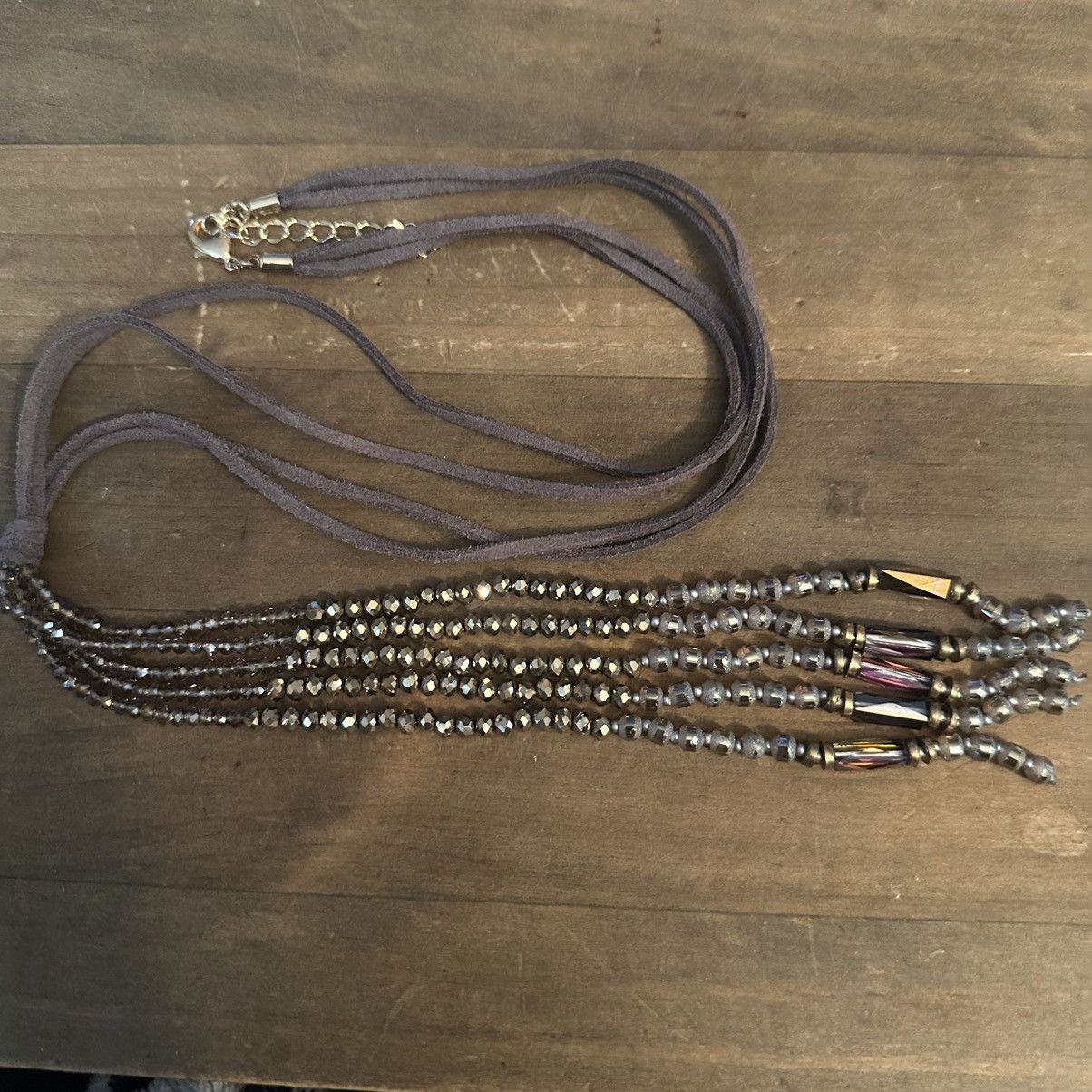 Other Suede cord crystal tassel necklace Size ONE SIZE - 2 Thumbnail