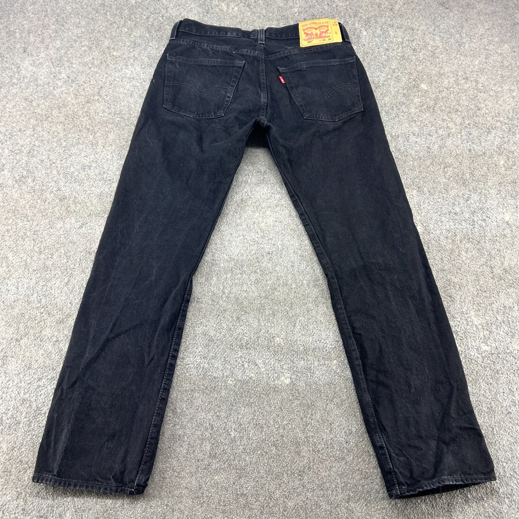 Levi's Levi's 501 Jeans Mens 33x32 Black Dark Wash Regular Fit Button Fly Straight Denim Jeans Size US 33 - 6 Thumbnail