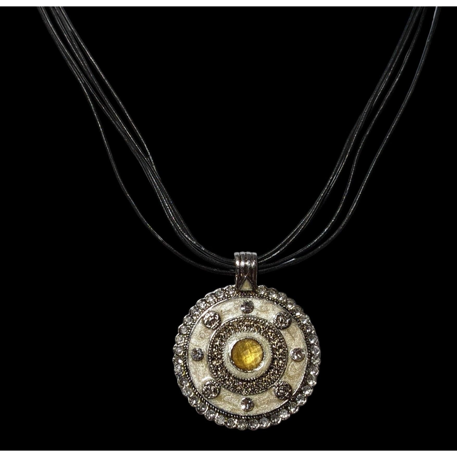 Other Vintage 90s VCLM Rhinestone Enamel Necklace Size ONE SIZE - 2 Thumbnail