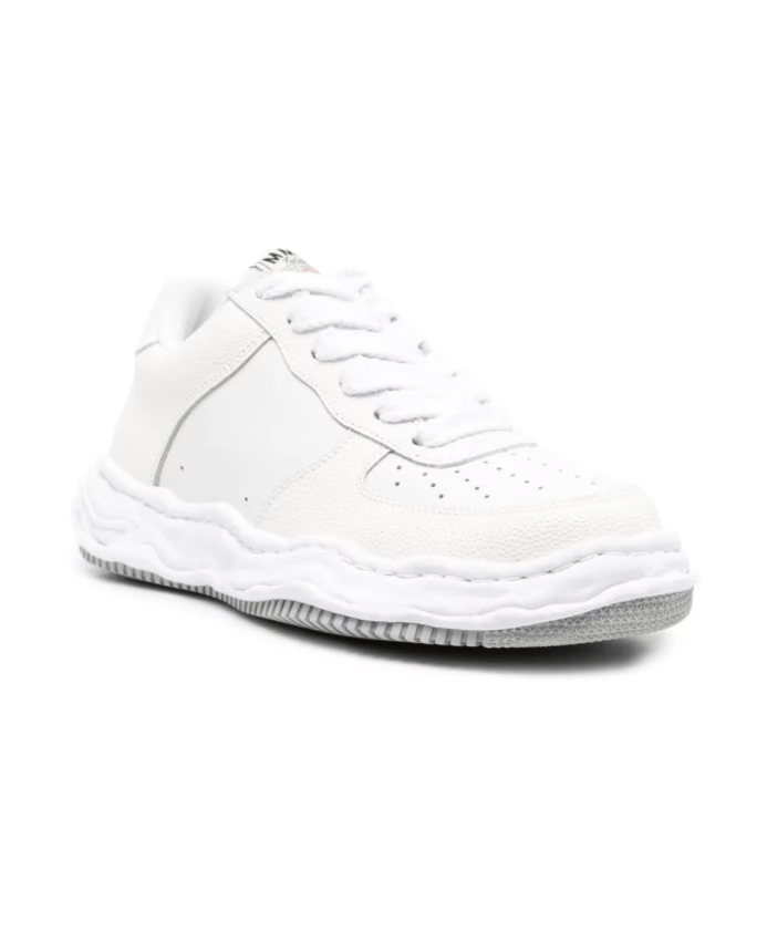 Maison MIHARA YASUHIRO o1mle0924 Leather Low-Top Sneakers in White Size US 5.5 / EU 38 - 2 Thumbnail
