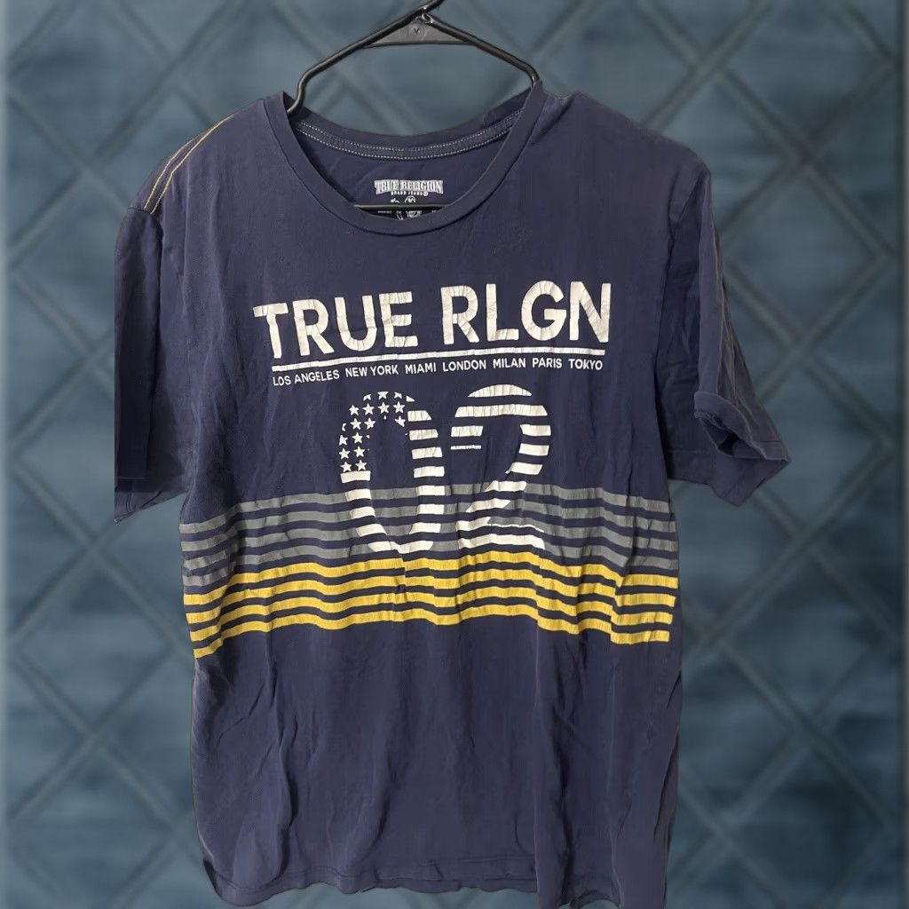 True Religion True Religion Brand Jeans T-Shirt Mens Blue Short Sleeve Crew Neck M Size US M / EU 48-50 / 2 - 1 Thumbnail