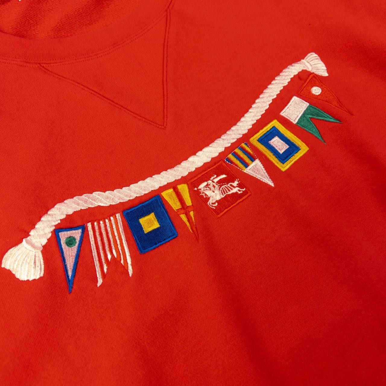 Burberry Vintage Burberry Embroidered Flag Sweatshirt Size XL Size US XL / EU 56 / 4 - 4 Thumbnail