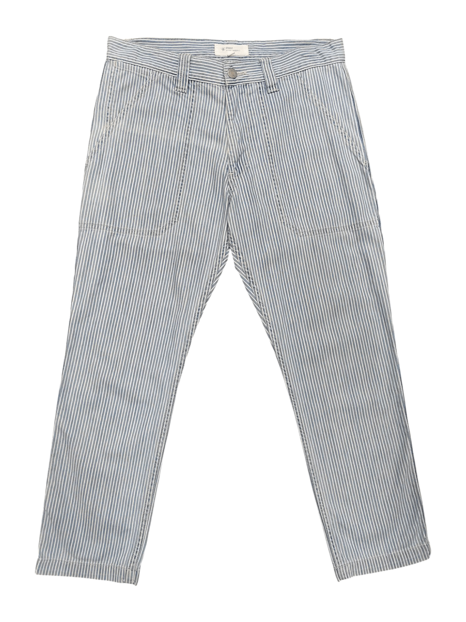 Designer × Isabel Marant × Isabel Marant Etoile 💥 Isabel Marant Etoile Fatigue Hickory Cropped Trousers Size 30" / US 8 / IT 44 - 1 Thumbnail