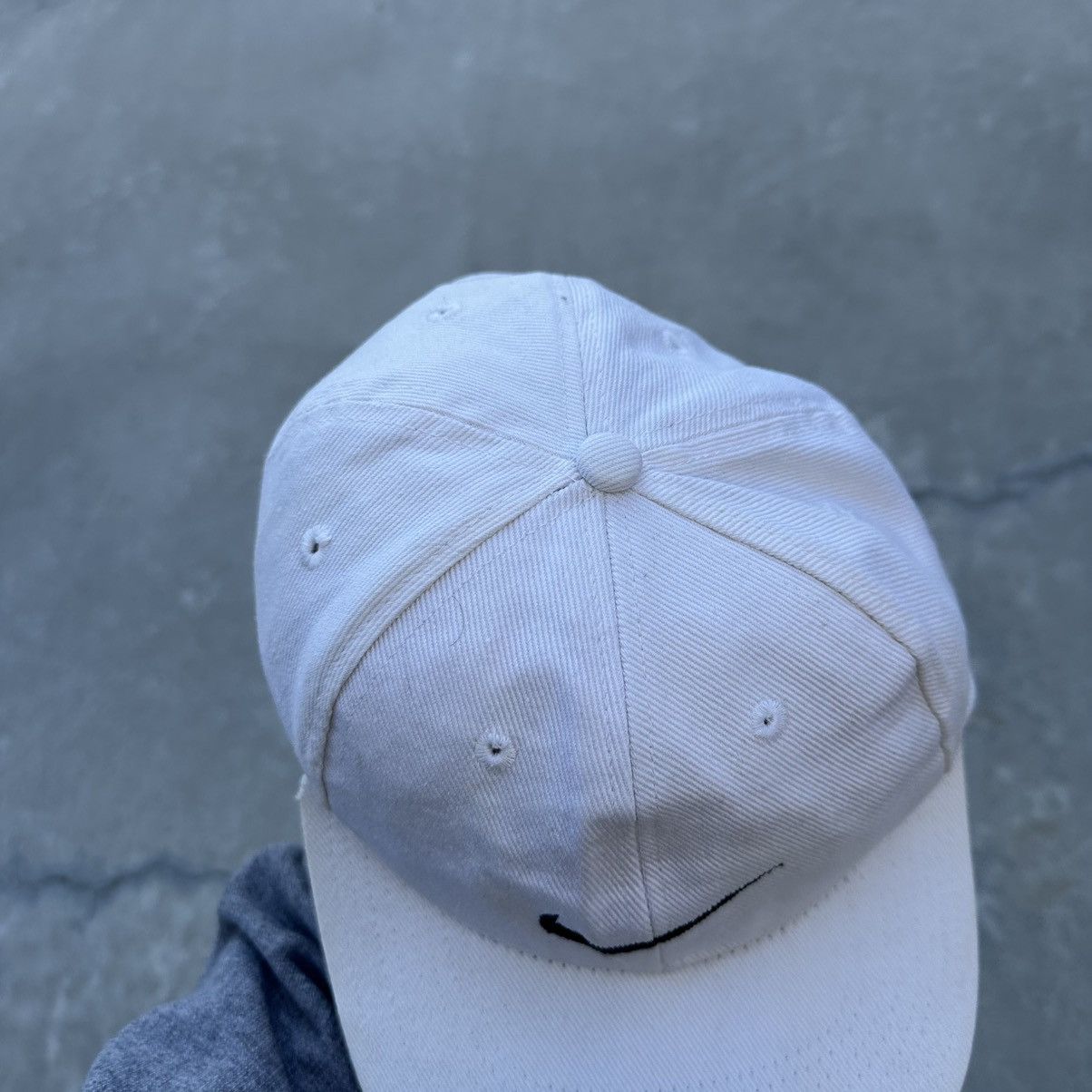 Nike × Vintage Vintage Nike Cap Hat Centre Swoosh Trashed Style 90s Y2K USA Size ONE SIZE - 3 Thumbnail