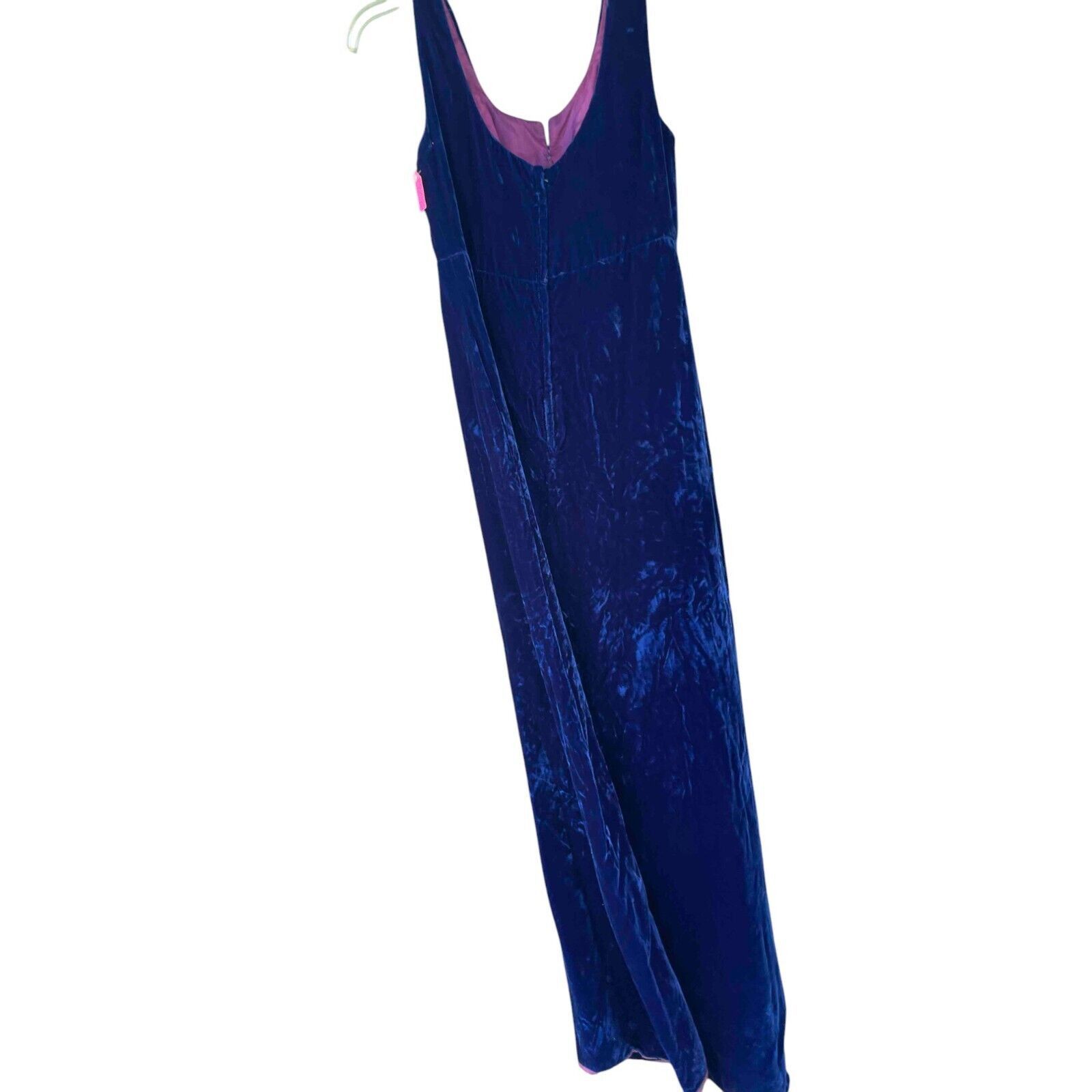 Other 1970's Vintage ILGWU Crushed Velvet Sleeveless Blue Dress Size XS / US 0-2 / IT 36-38 - 10 Thumbnail