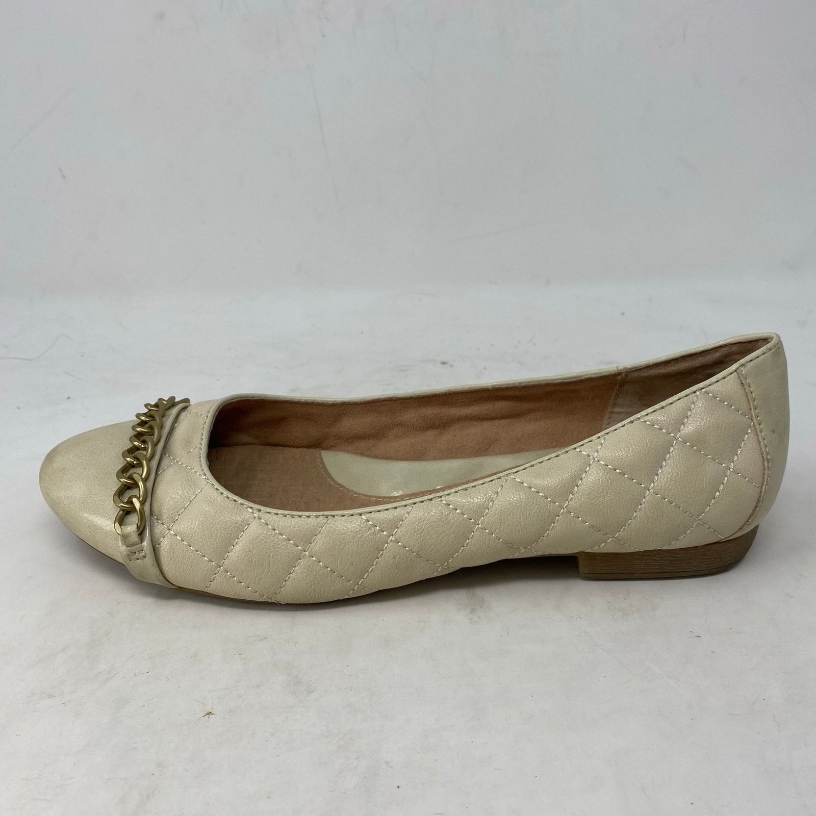 Boc Boc White Quilted Flats Chain Detail Shoes Womens Size 9 Size US 9 / IT 39 - 2 Thumbnail