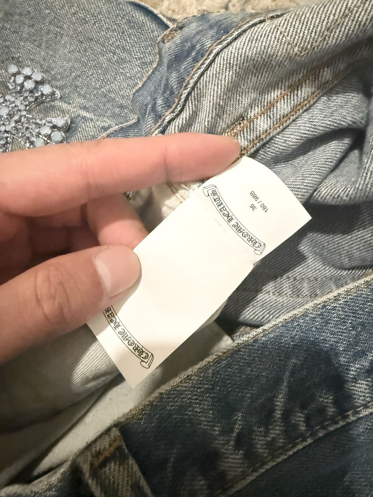 Chrome Hearts Chrome Hearts Canes Exclusive Diamond Crosses Sliver JEANS Size US 36 / EU 52 - 16 Thumbnail