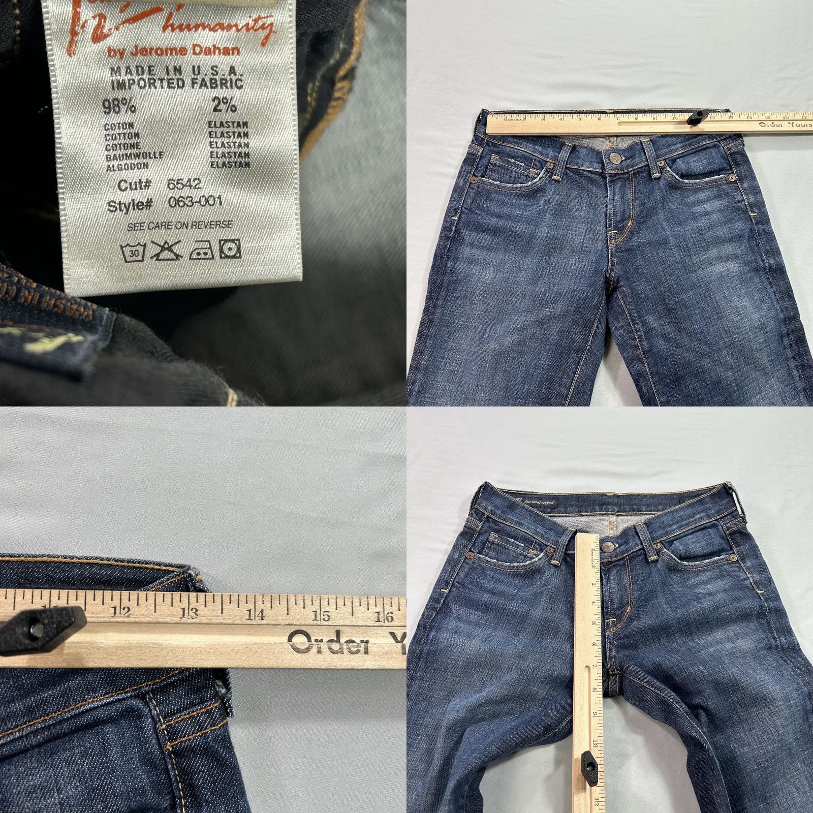 Citizens Of Humanity VINTAGE? No. Citizens of Humanity Jeans Womens 25 Kelly 063 Low Waist Cropped Stretch Denim Blue Size 42" / US 20 - 8 Thumbnail
