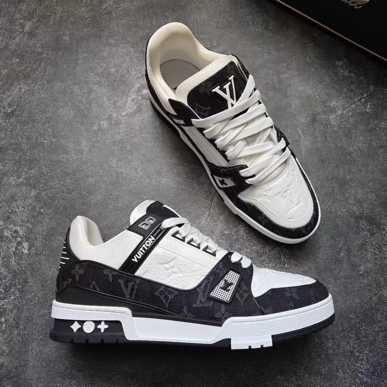 Louis Vuitton Louis Vuitton TRAINER 25 New Black and White Denim shoes Size US 7.5 / EU 40-41 - 6 Thumbnail
