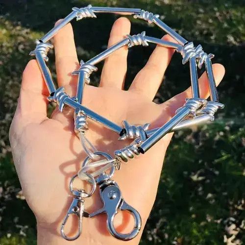 Handmade Chunky Unisex Barbed wire Wallet Pants Belt Chain Size ONE SIZE - 4 Thumbnail