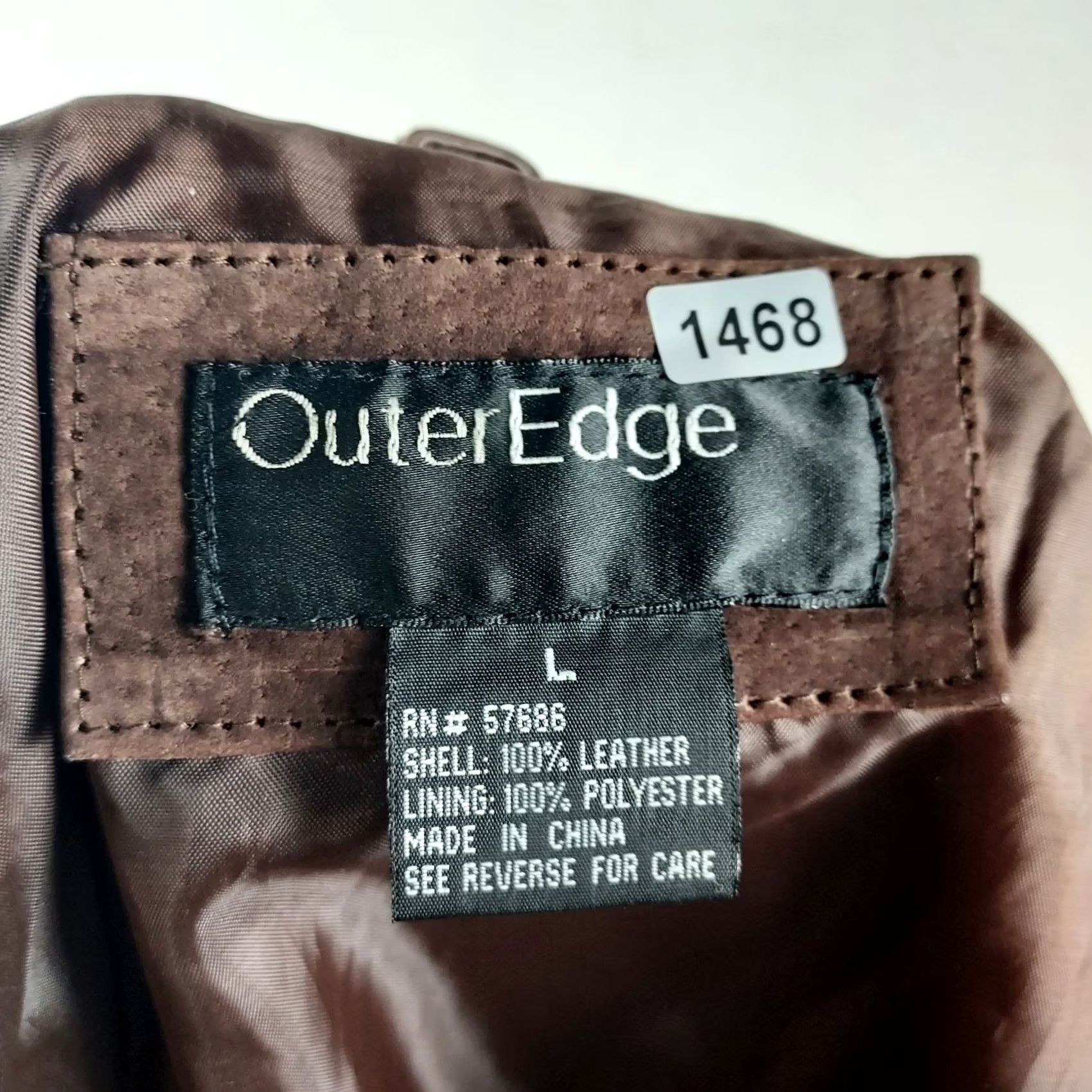 Vintage Outer Edge Women Leather Zip Jacket Brown L Regular Long Sleeve Mid-Length Casual Fall Winter Spring Coat Shirt? Size L / US 10 / IT 46 - 8 Thumbnail