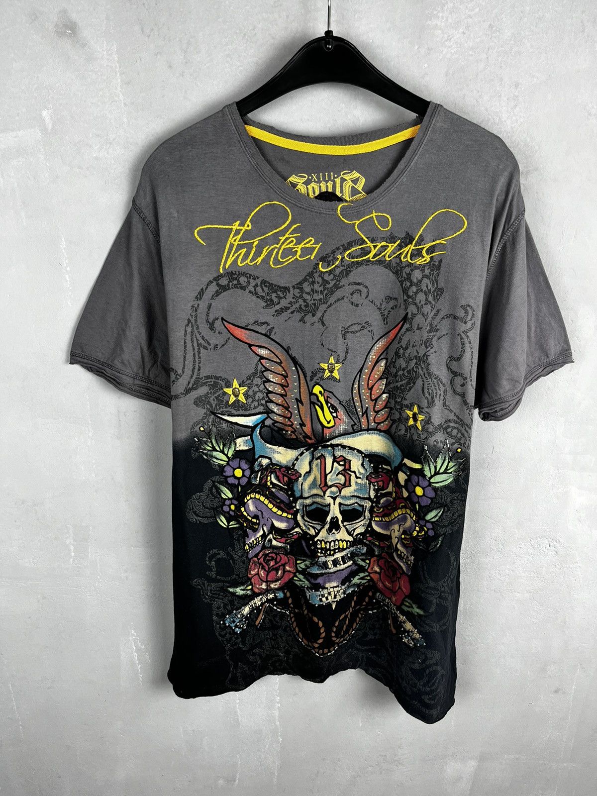 Designer × Vintage Skull t shirt Ed hardy style Size US XL / EU 56 / 4 - 1 Thumbnail
