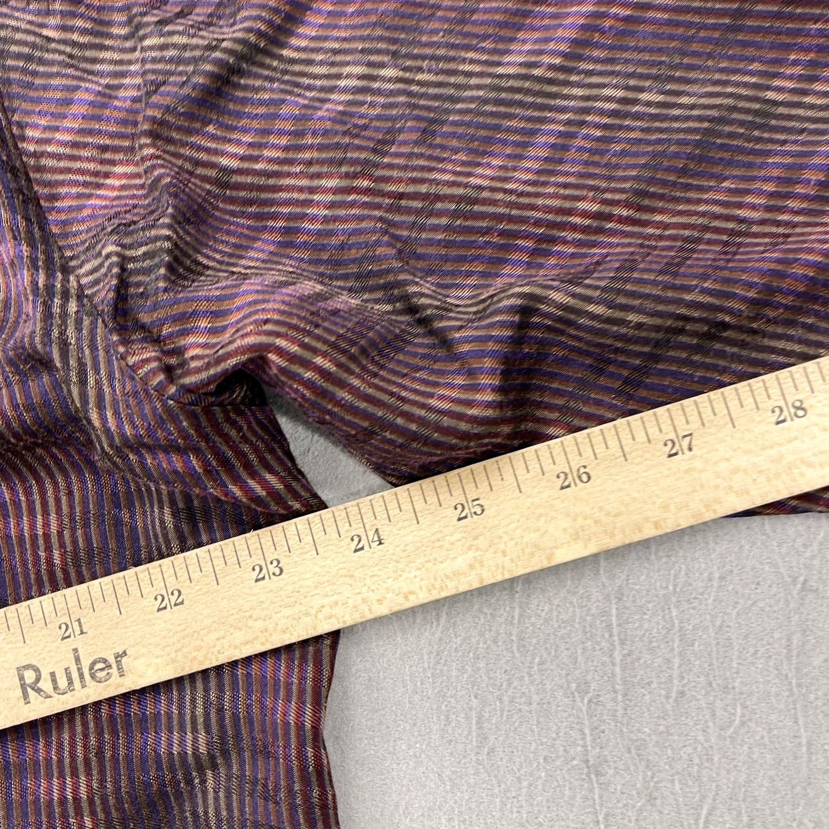 Vintage VINTAGE Jhane Barnes Shirt Mens L Purple Stripe Loud Abstract Italian Fabric Size US L / EU 52-54 / 3 - 7 Thumbnail