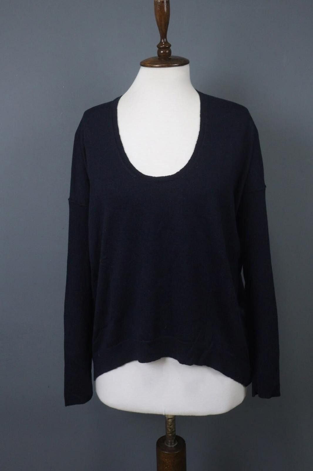 Zadig & Voltaire Zadig & Voltaire Navy Scoop Neck Stretch Blouse Top Size M Size M / US 6-8 / IT 42-44 - 1 Thumbnail