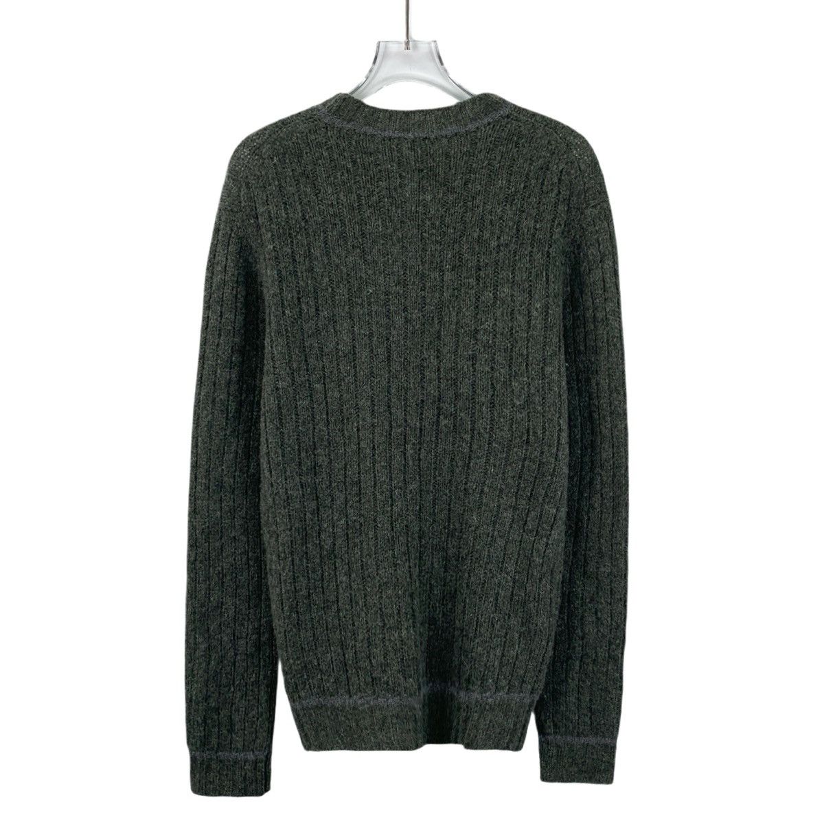 Moncler Moncler Grey Wool Crew Neck Long Sleeve Knit Sweater K26WX Size US XL / EU 56 / 4 - 2 Thumbnail