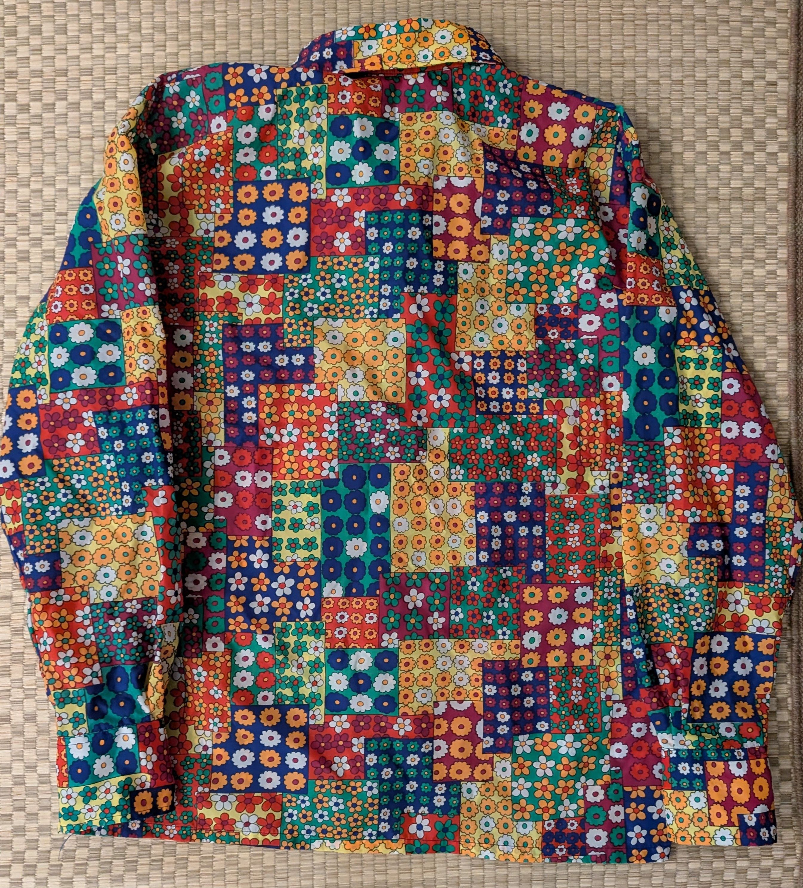Vintage RARE Vintage Skyr Floral Patchwork Design Nylon Party Shirt Size US L / EU 52-54 / 3 - 2 Thumbnail