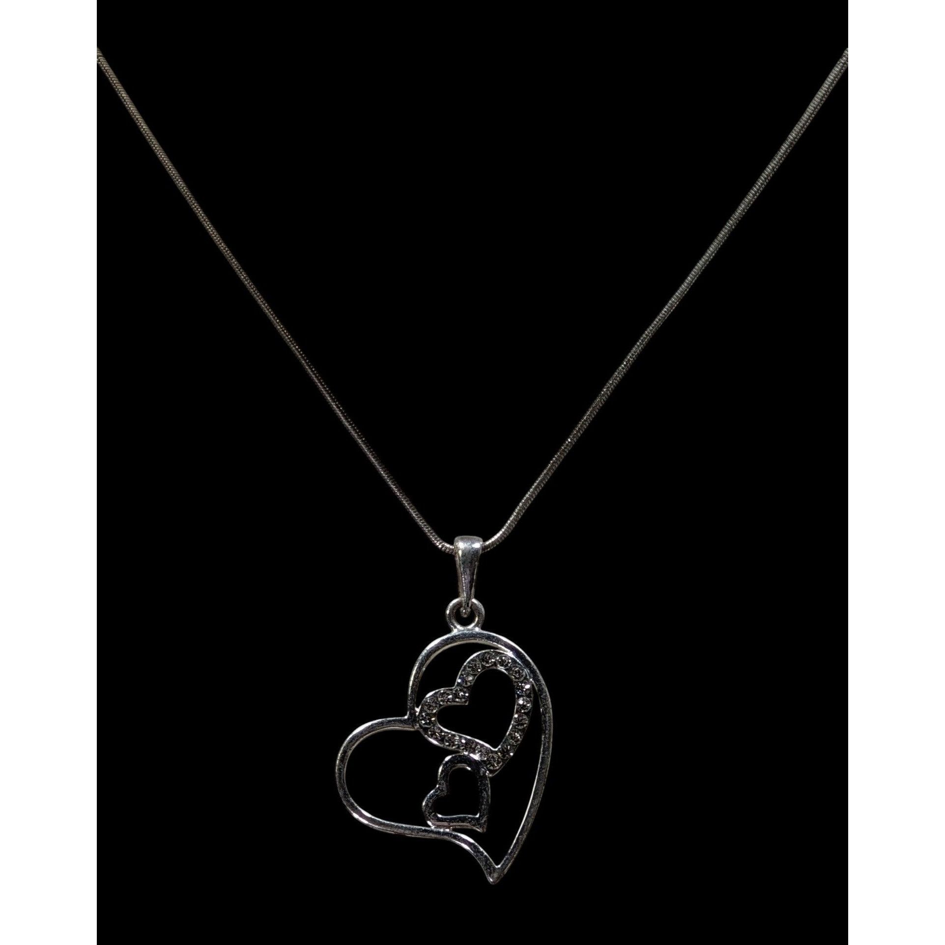 Other Valentine's Love Heart In Heart Silver Tone Pendant Necklace Size ONE SIZE - 3 Thumbnail