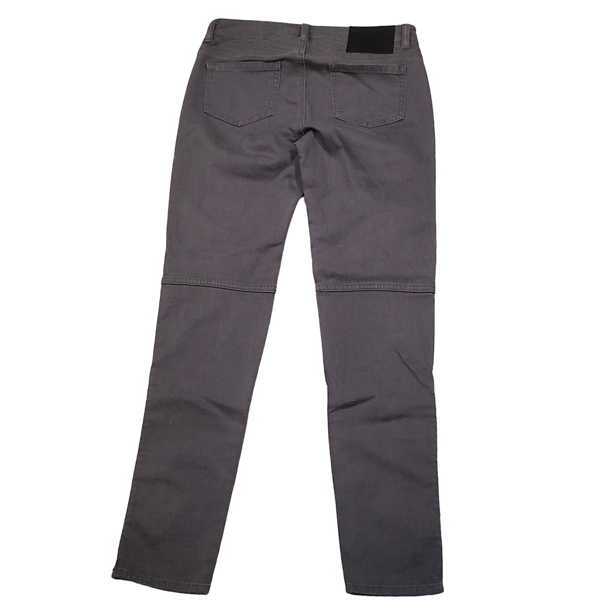 SKINGRAFT Skingraft Moto Jeans Women Sz 27 Charcoal Gray Straight Leg Size 27" / US 4 / IT 40 - 8 Thumbnail