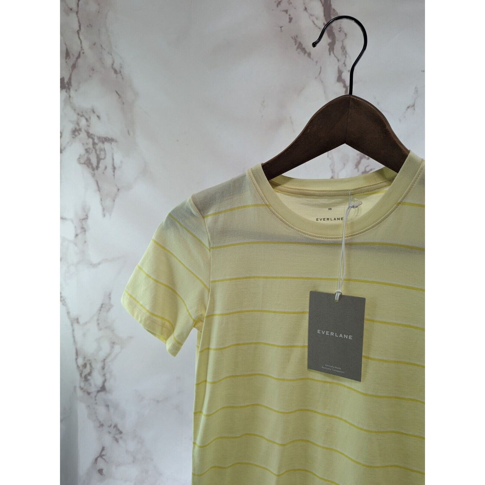 Everlane Everlane T Shirt Women Medium Yellow Stripe Organic Crew Size M / US 6-8 / IT 42-44 - 2 Thumbnail