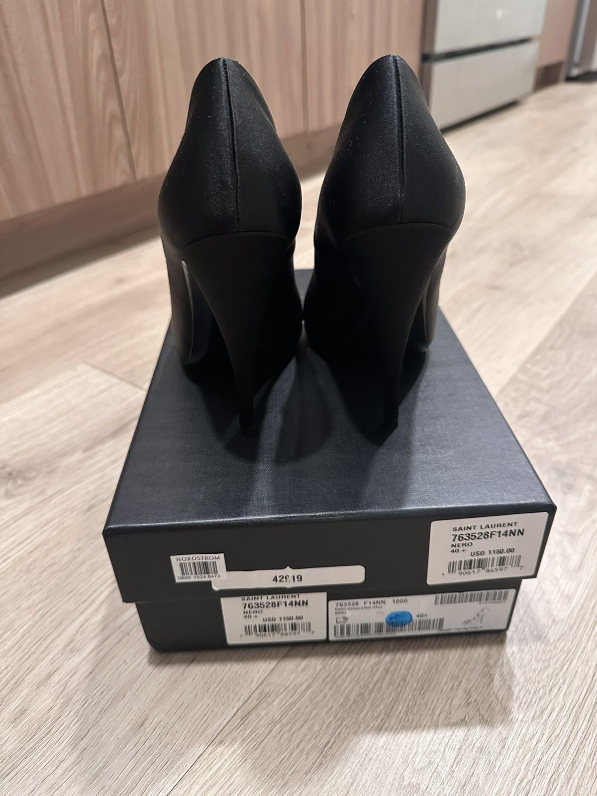 Saint Laurent Paris Franky Crystal Buckle Peep Toe Pump Size US 10.5 / IT 40.5 - 4 Thumbnail