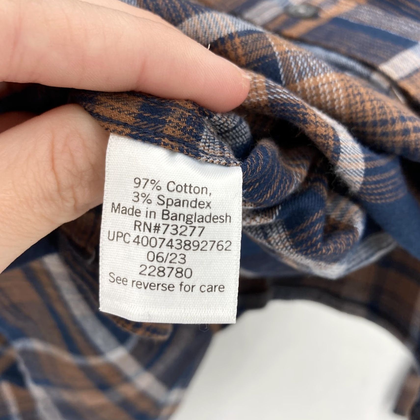 Apt. 9 APT 9 Shirt Mens 2XL Blue Brown Plaid Flannel Long Sleeve Button Up Stretch NWT Size US XXL / EU 58 / 5 - 7 Thumbnail