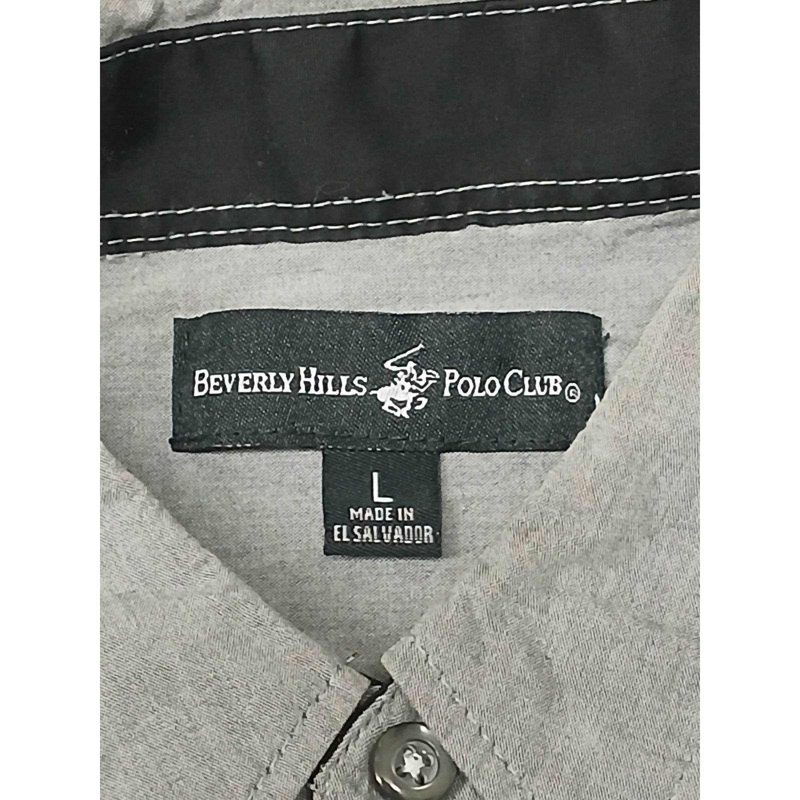 Polo Ralph Lauren Beverly Hills Polo Club (Large) Gray Long Button Shirt Size US L / EU 52-54 / 3 - 5 Thumbnail