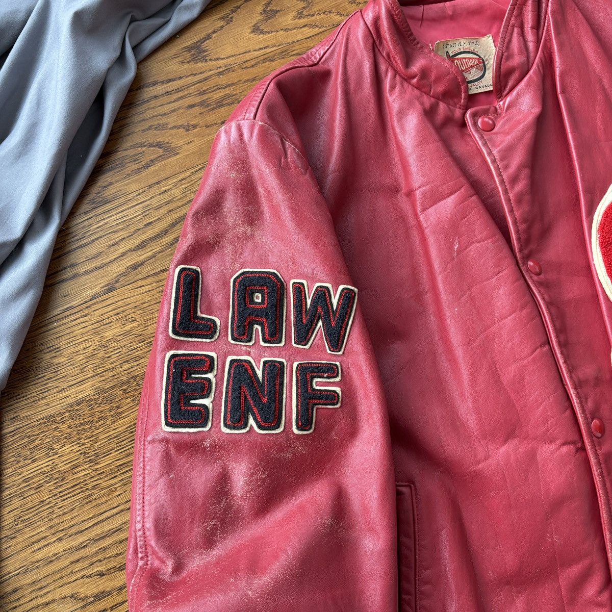 Vintage True Vintage Leather Jacket College Letterman 1960s 1970s Size US L / EU 52-54 / 3 - 5 Thumbnail