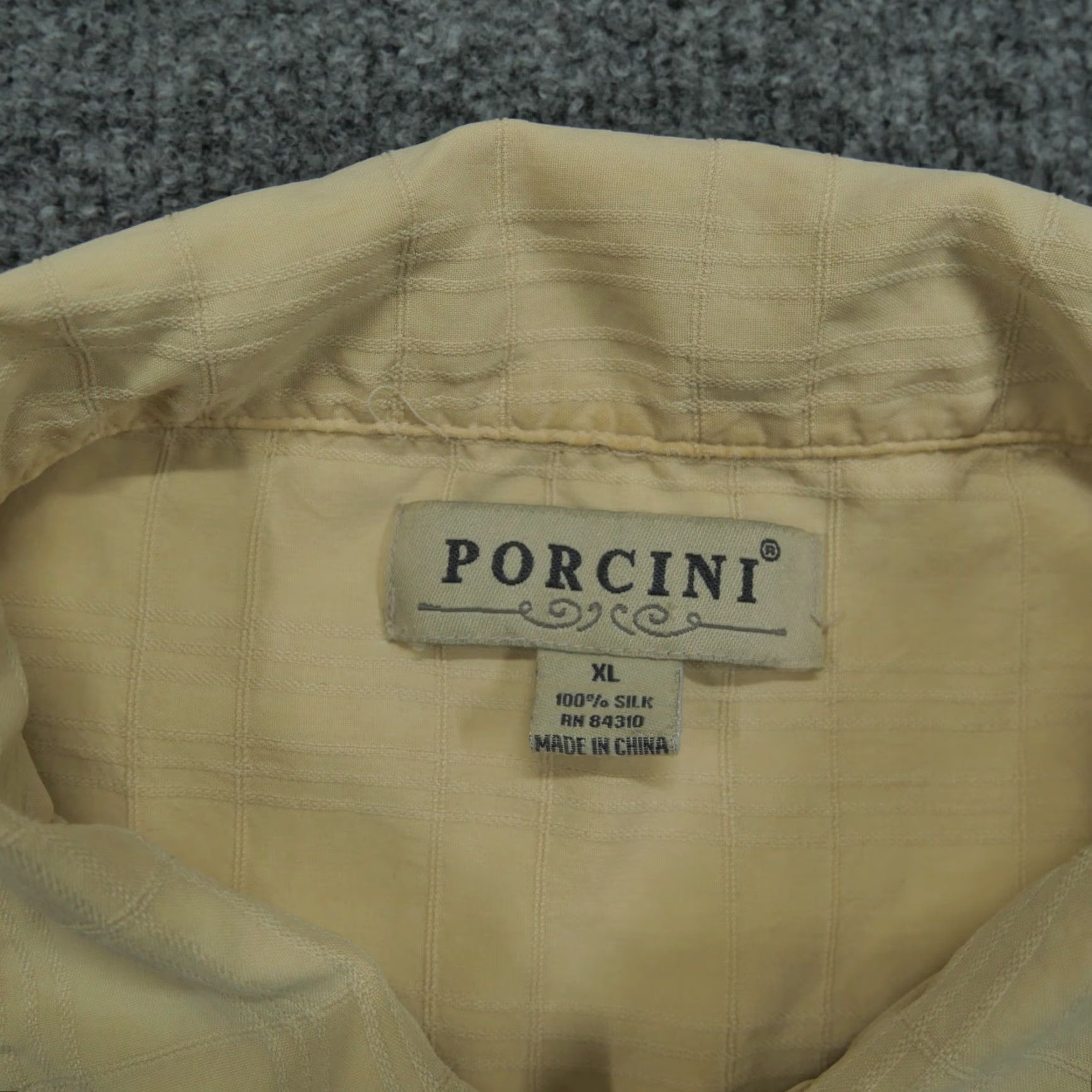 Tommy Bahama VINTAGE Porcini Shirt Mens XL Yellow Button Up Silk Hawaiian Loop Collar Camp Size US XL / EU 56 / 4 - 4 Thumbnail