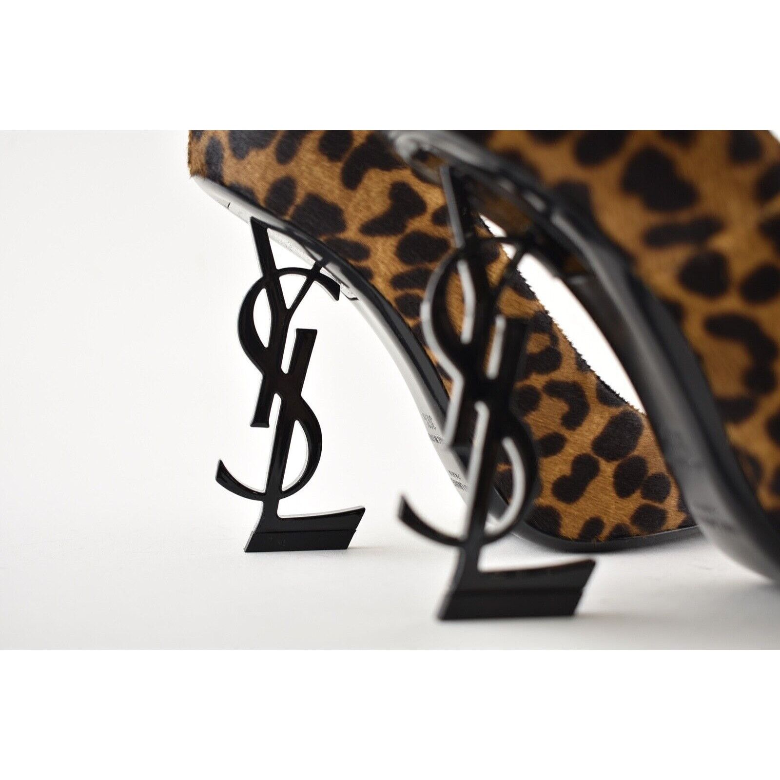 Yves Saint Laurent YSL Logo Opyum Opium 110 Black Brown Leopard Heel Pump 38 Size US 8 / IT 38 - 11 Thumbnail