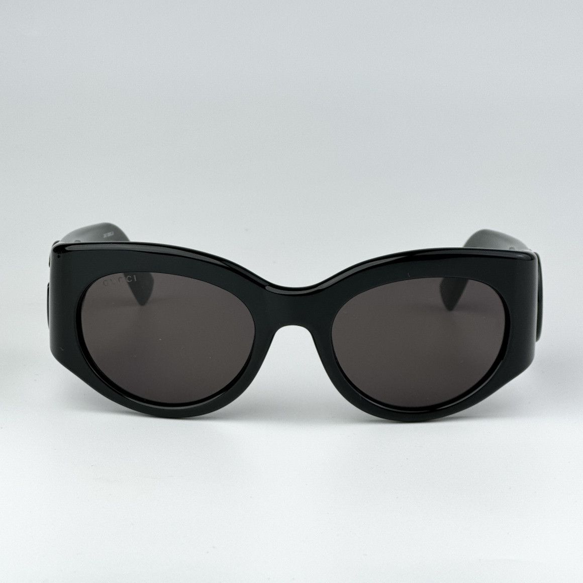 Gucci NEW Gucci GG1544S 001 Black Grey Unisex Oval Sunglasses Size ONE SIZE - 4 Thumbnail