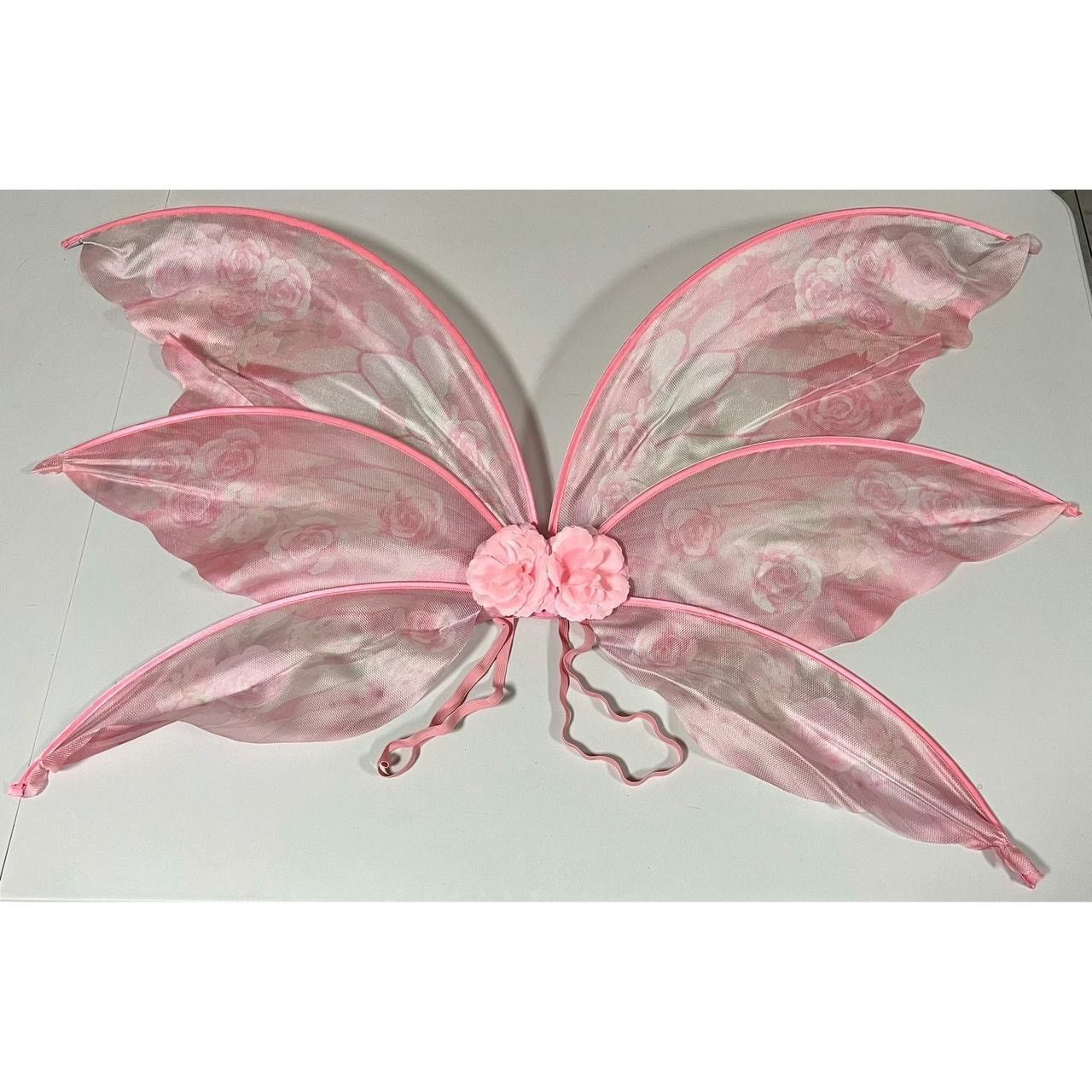 Dolls Kill × Japanese Brand × Vintage Pink Roses Floral Fairy Butterfly Costume Cosplay Wings 🎀 Size ONE SIZE - 4 Thumbnail