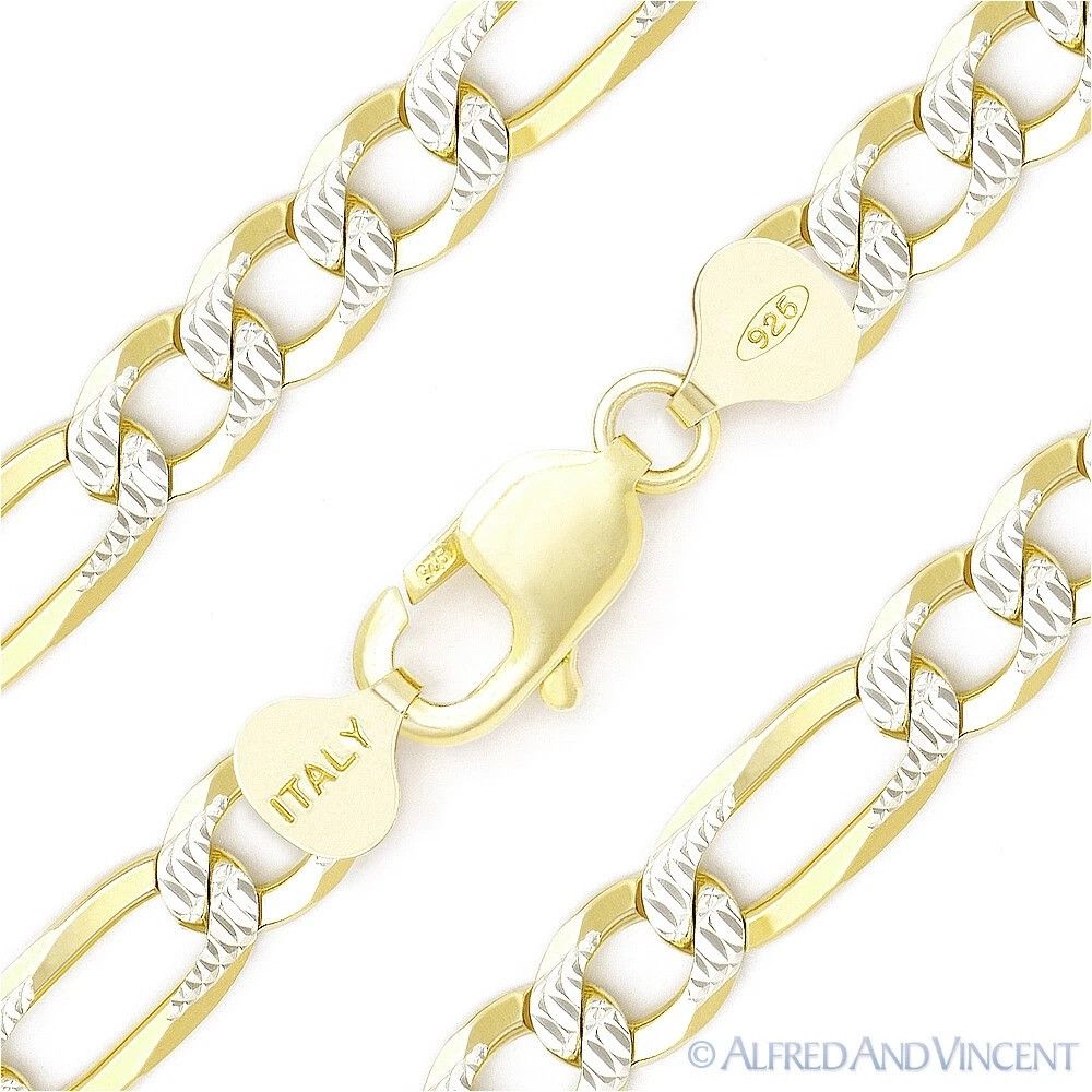 Other 10mm Figaro / Figaroa Link D-Cut Pave Chain Bracelet Size ONE SIZE - 1 Thumbnail