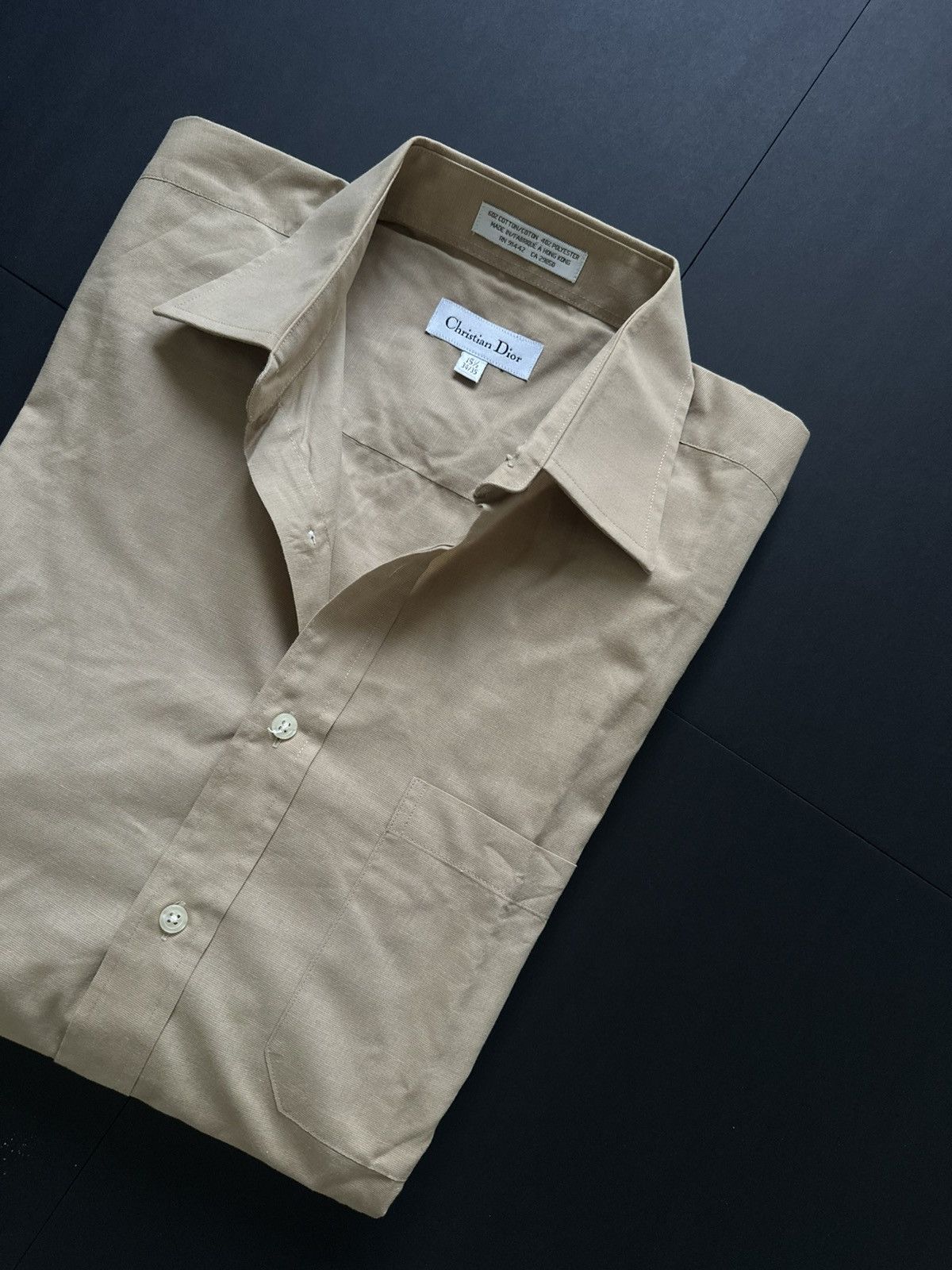 Christian Dior Monsieur Christian Dior Monsieur Beige Dress Shirt Made in Hong Kong Size US M / EU 48-50 / 2 - 7 Thumbnail