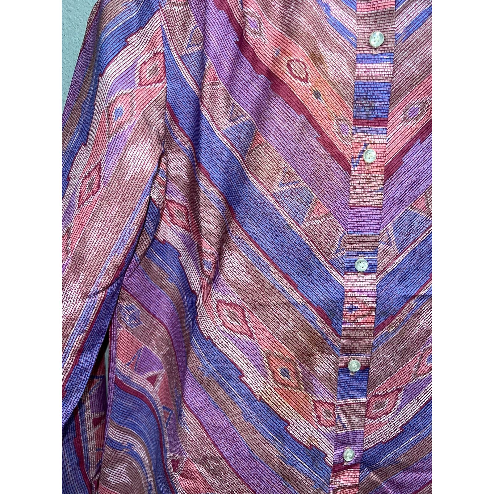 Vintage Womens Button Up Shirt RLM Petite Long Sleeve Purple Pink 10 Size L / US 10 / IT 46 - 5 Thumbnail