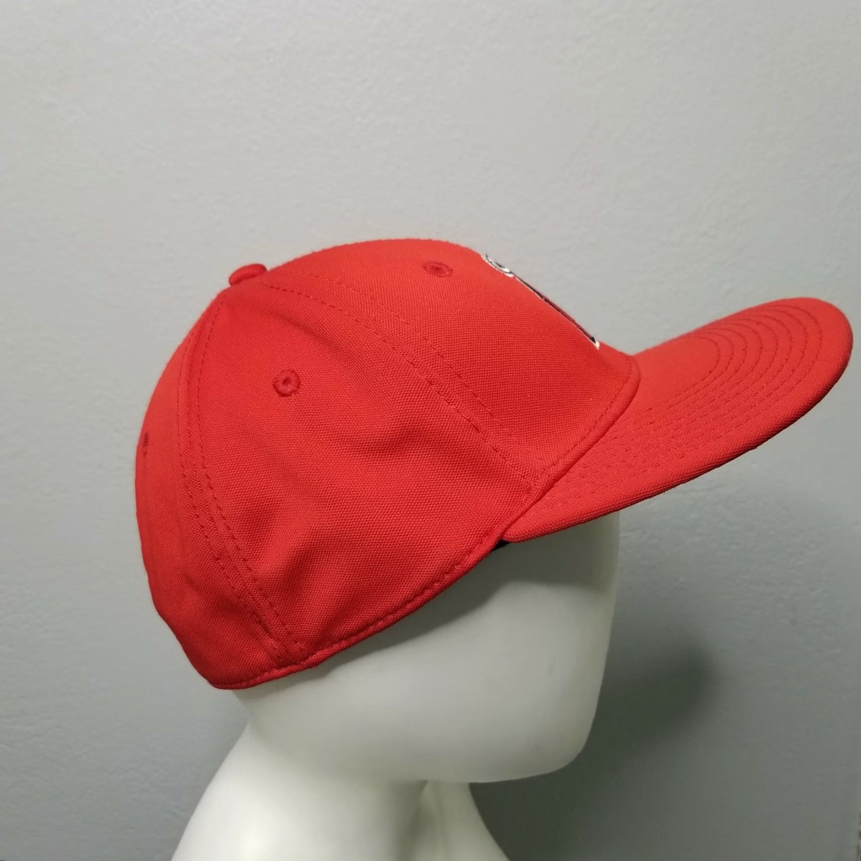 MLB The Game Gametek II Stretch Fitted Baseball Hat M Los Angeles Angels MLB Mens Red Cap Size ONE SIZE - 4 Thumbnail
