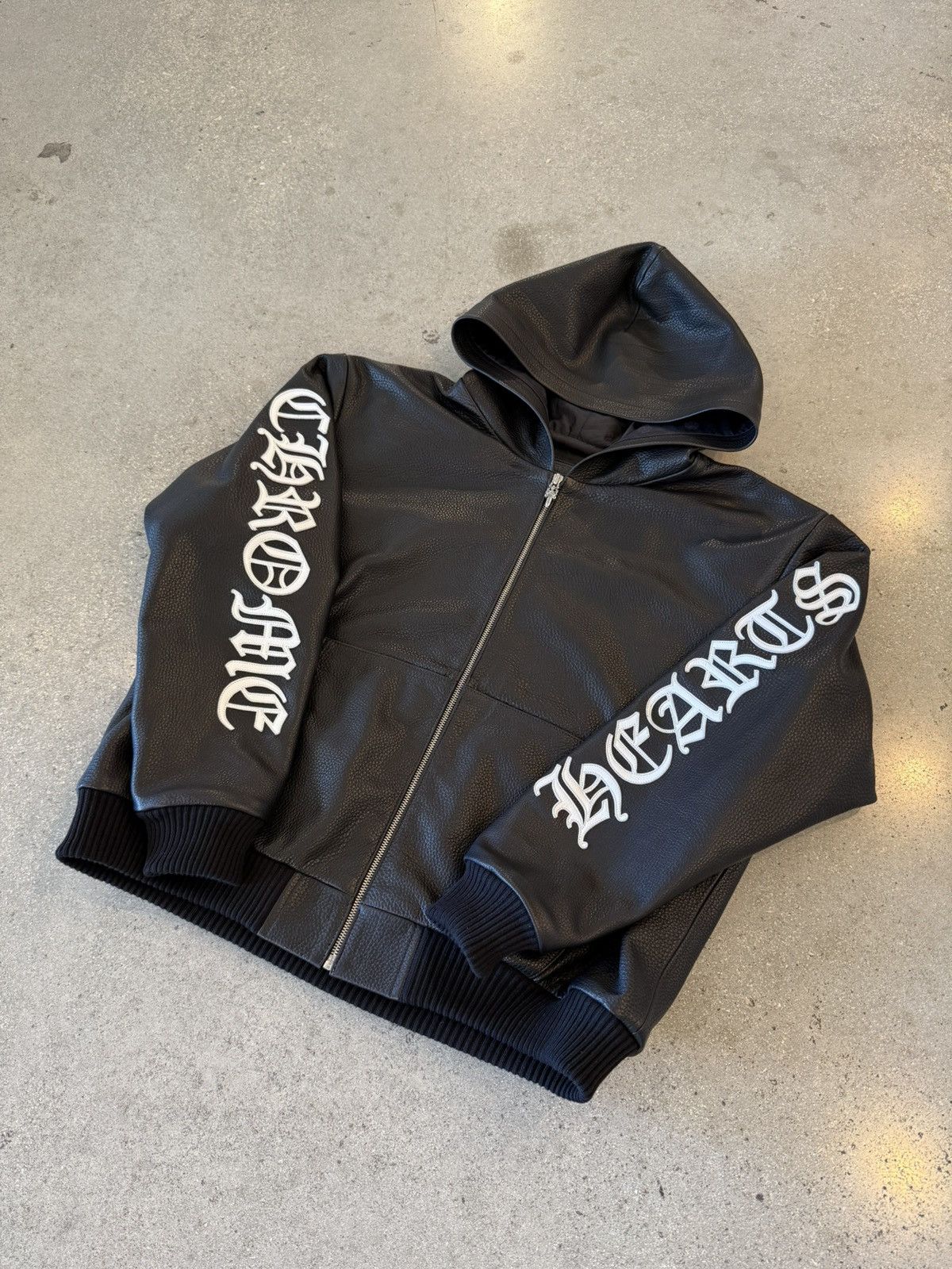 Chrome Hearts Chrome Hearts Leather Hooded Jacket Size US S / EU 44-46 / 1 - 1 Thumbnail