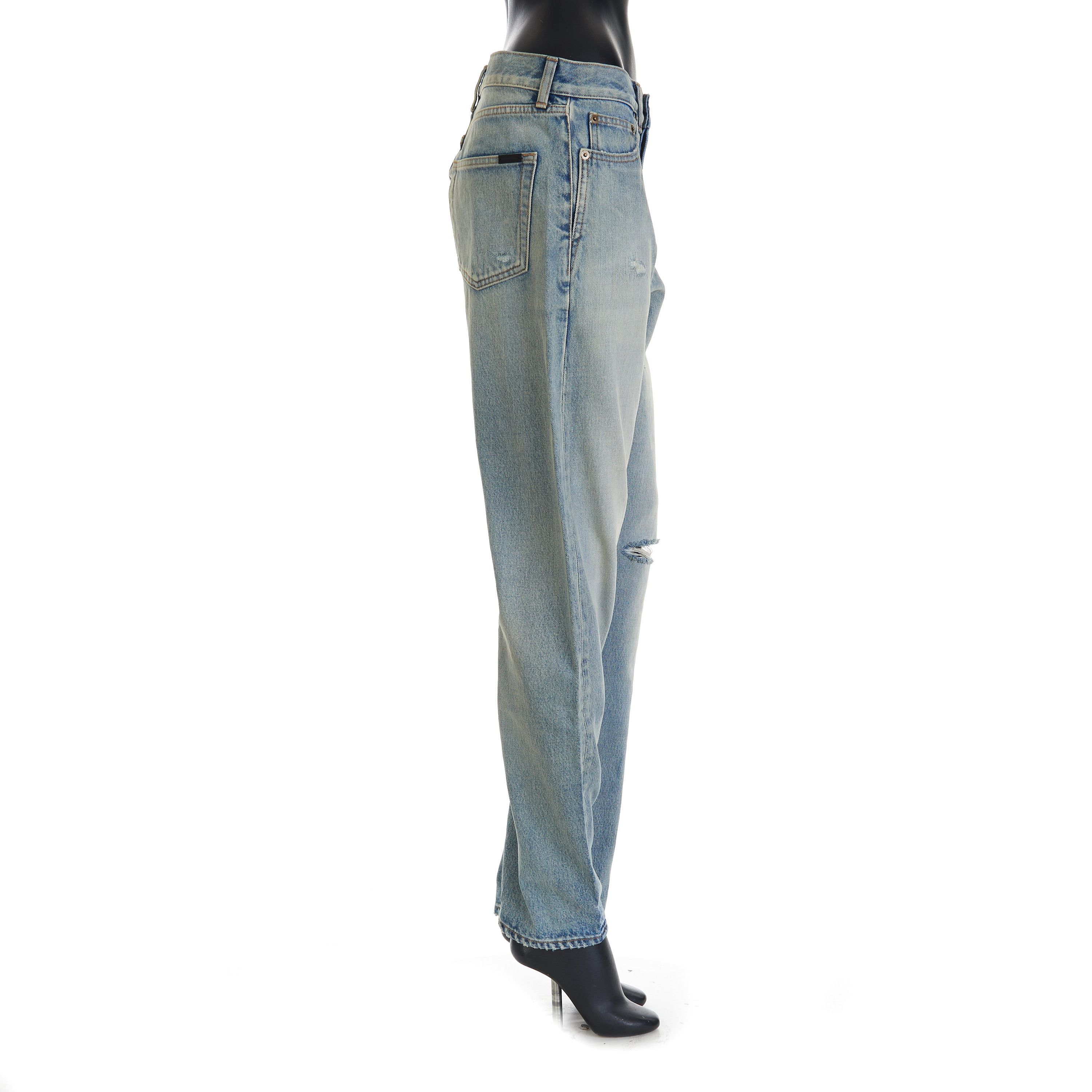 Saint Laurent Paris YSL High Waist - Slim Fit Jeans In Santa Monica Blue Denim Size 29" - 7 Thumbnail
