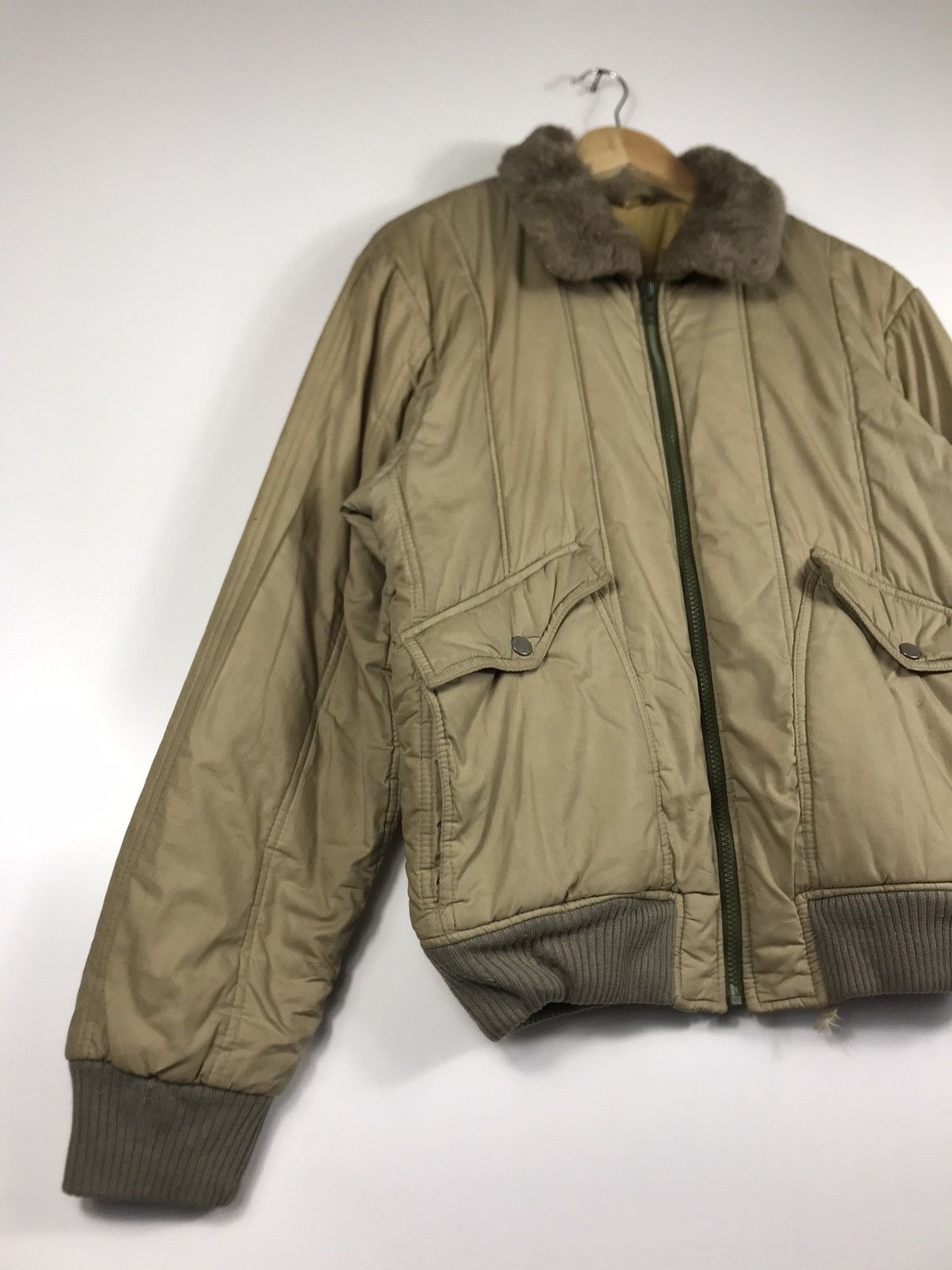 Japanese Brand ⚡️Vintage Fur Collar Bomber Jacket Size US L / EU 52-54 / 3 - 2 Thumbnail