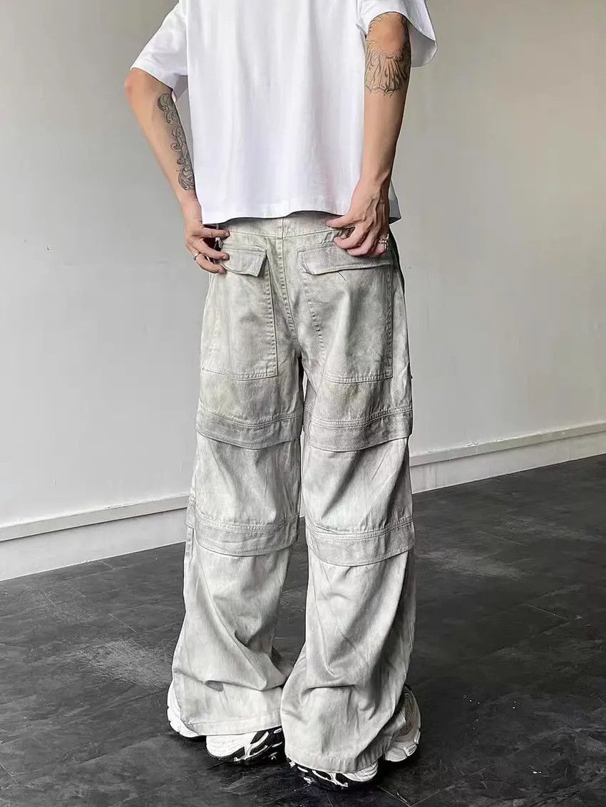 Designer × Japanese Brand Washed Dirty Color Multi-Pocket Baggy Jeans Size US 32 / EU 48 - 2 Thumbnail