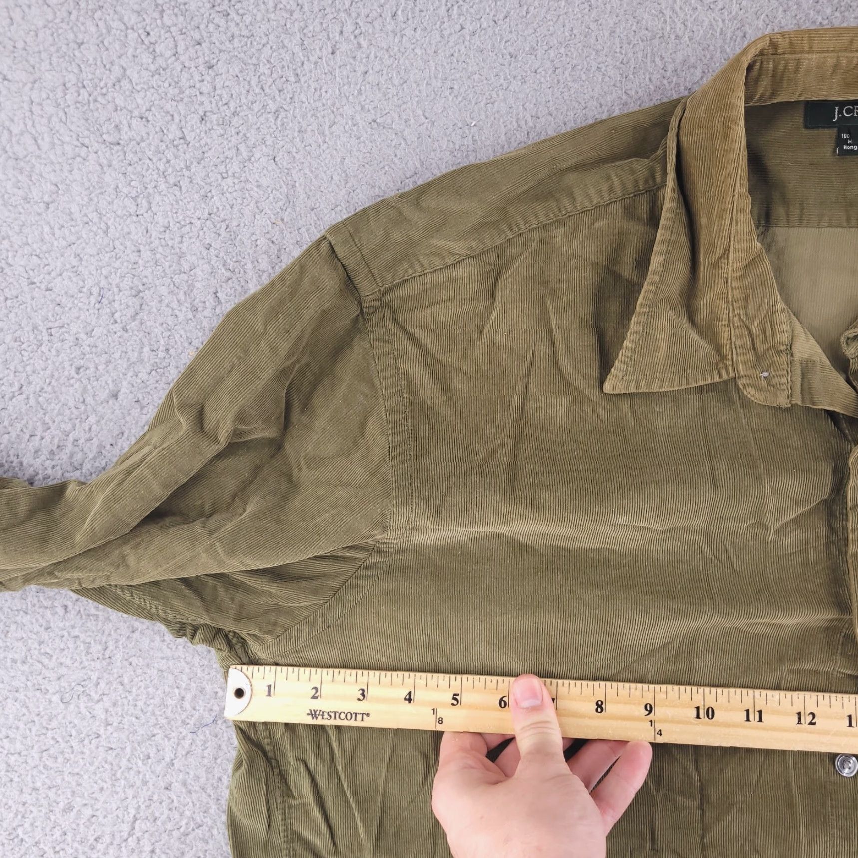 J.Crew J. Crew Shirt Mens XL Green Corduroy Chore Work Button Long Sleeve Relaxed Baggy Size US XL / EU 56 / 4 - 7 Thumbnail