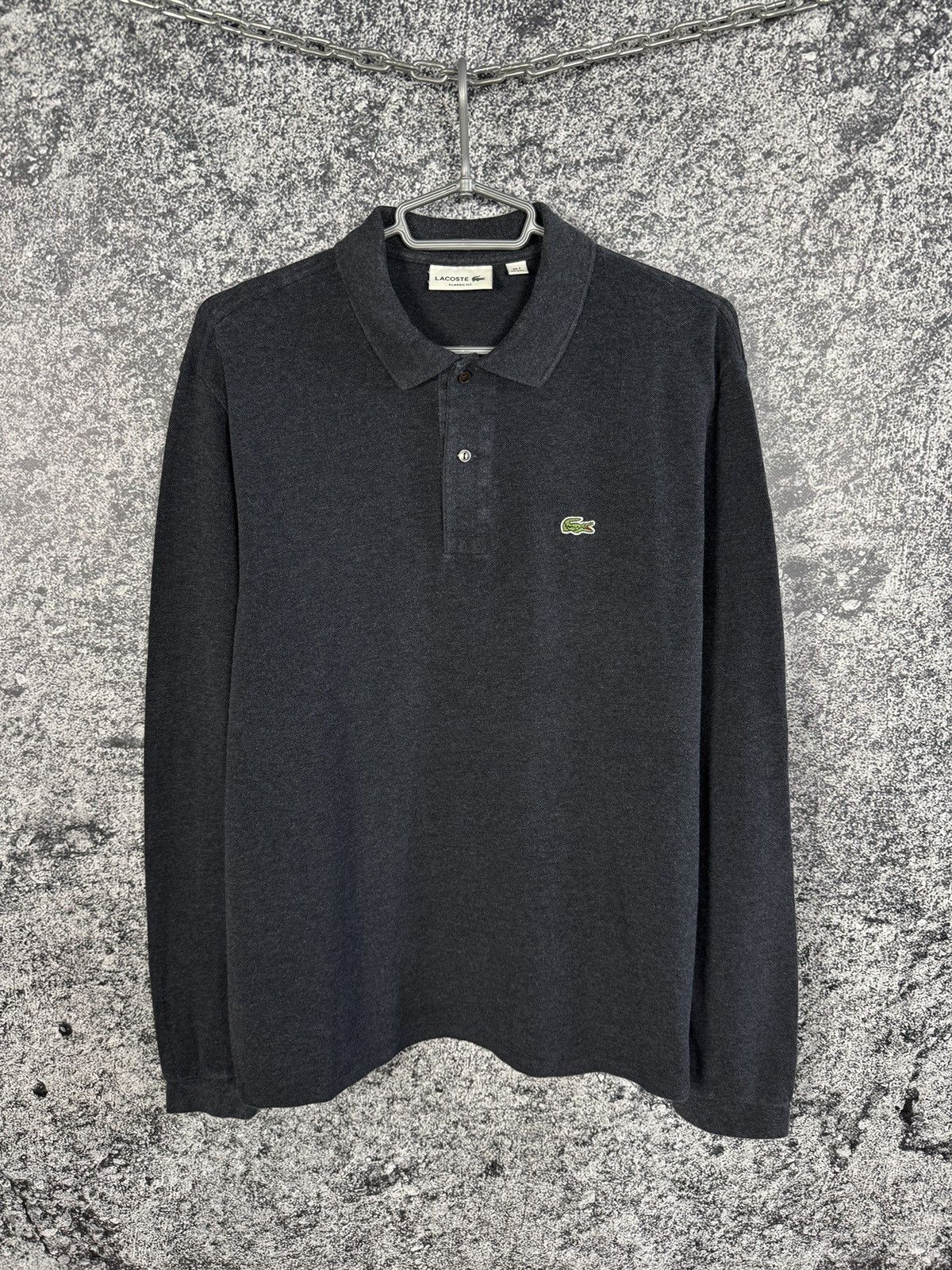 Lacoste Lacoste Long Sleeve Polo Shirt Classic Fit Gray Size 7 (XXL) Size US XXL / EU 58 / 5 - 1 Thumbnail
