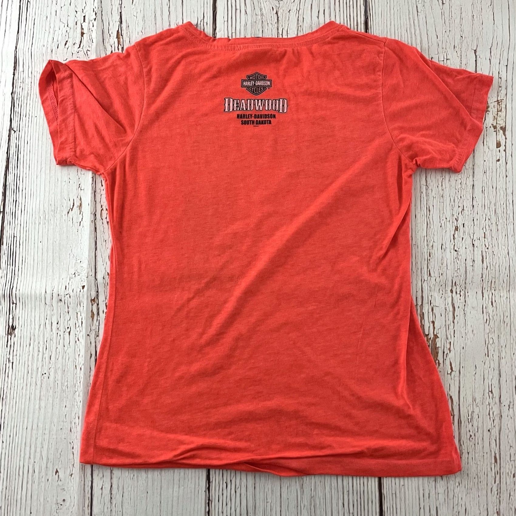 Harley Davidson Harley-Davidson T-Shirt Women's M Orange Pink 2016 Sturgis Deadwood Short Sleeve Cotton Solid Brand: Harley-Davidson Shirt Women XS-XL? Size M / US 6-8 / IT 42-44 - 7 Thumbnail