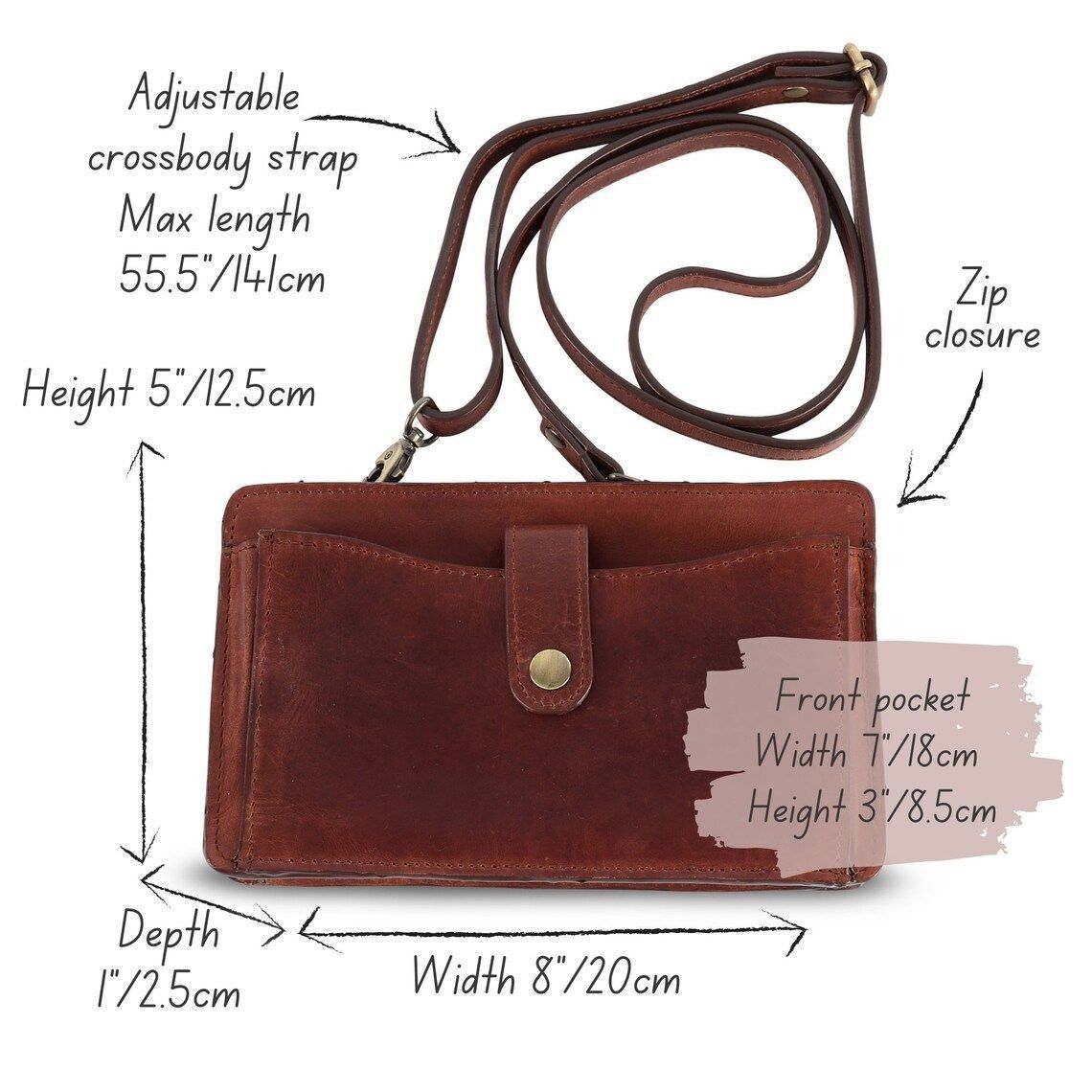 Other The Leather Store Eden Handmade Smartphone Crossbody Bag Sho Size ONE SIZE - 5 Thumbnail