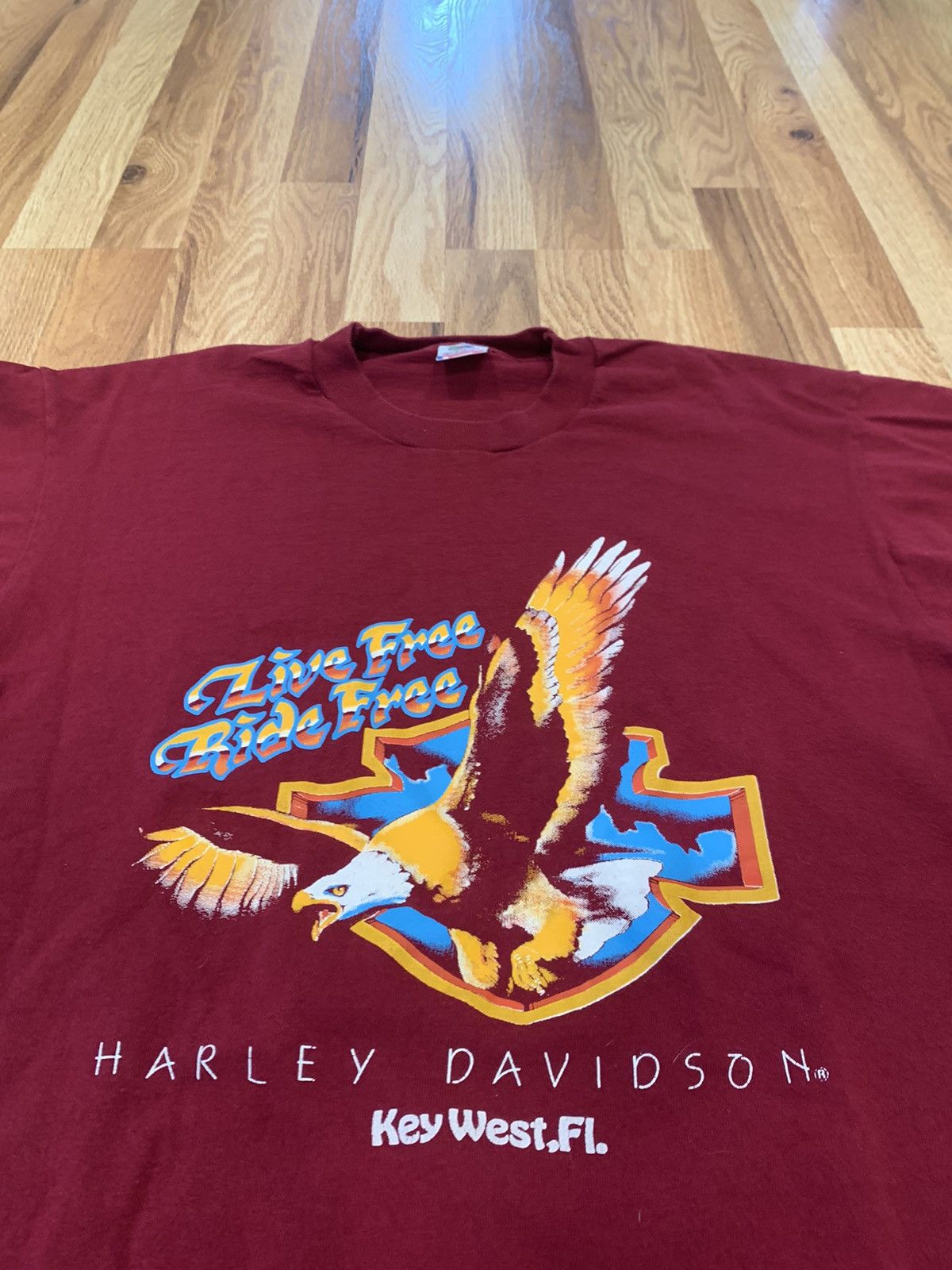 Fruit Of The Loom × Harley Davidson × Vintage Vintage “Live Free” Harley Davidson Tee Size US L / EU 52-54 / 3 - 2 Thumbnail