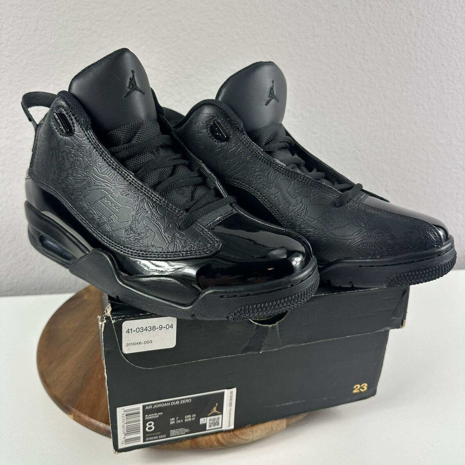 image of Nike Air Jordan Dub Zero Triple Black High Shoes Mens 8 Box