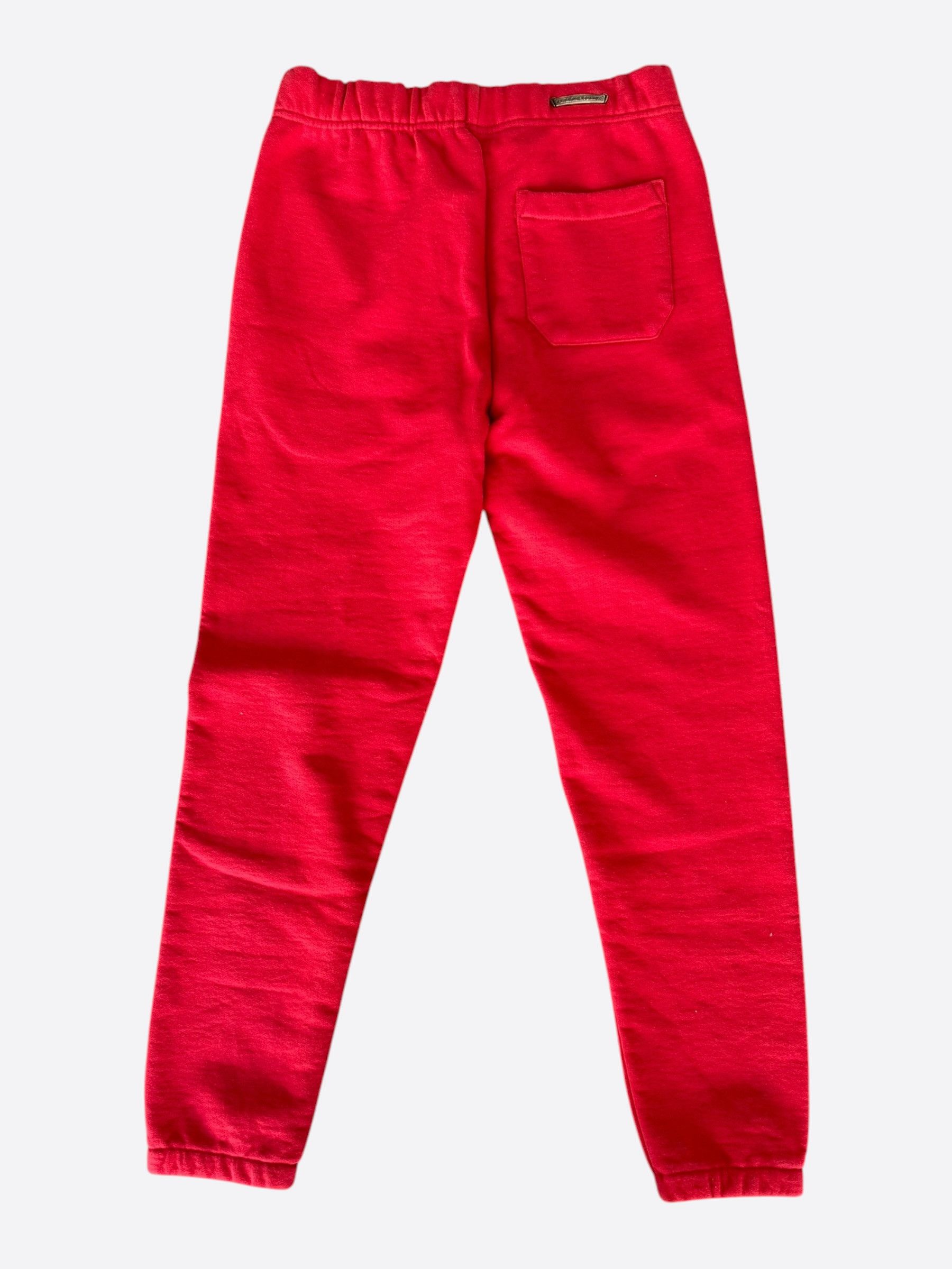 Chrome Hearts Red & White Triple Cross Embroidered Sweatpants Size US 30 / EU 46 - 2 Thumbnail